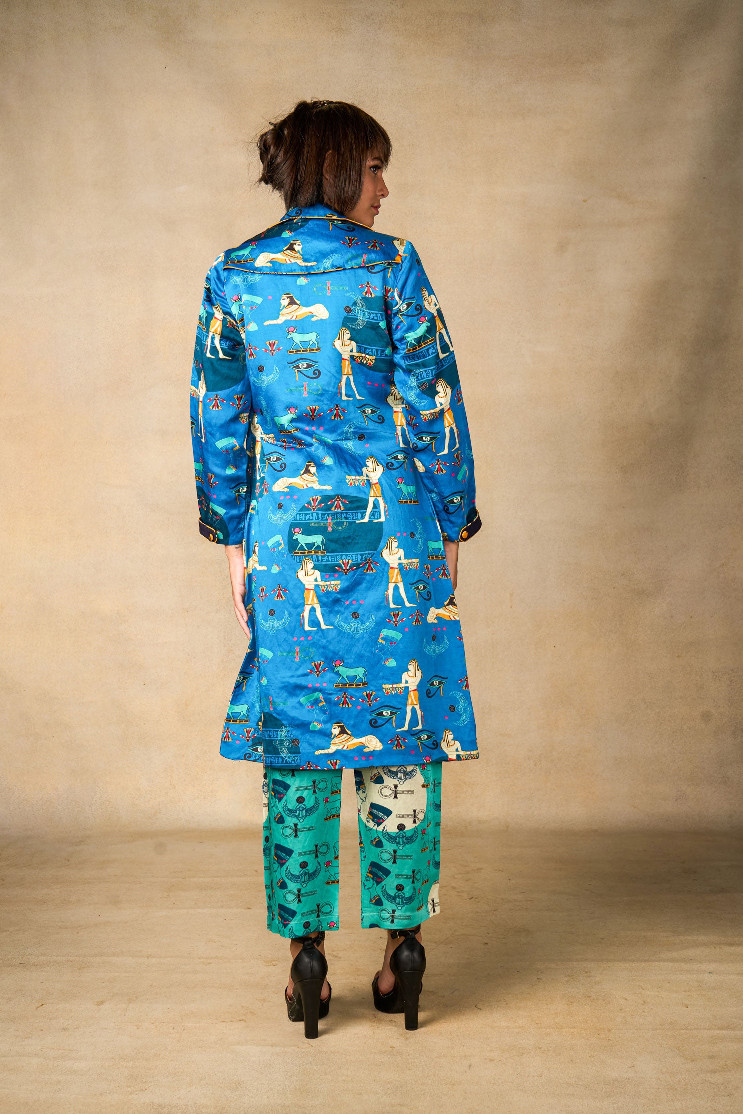 Sphinx trench coat - turquoise