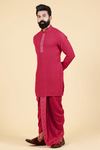 PHOOLKARI MAROON DHOTI