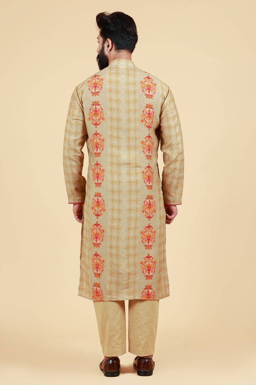 VIDYUT BEIGE KURTA+ PANT SET