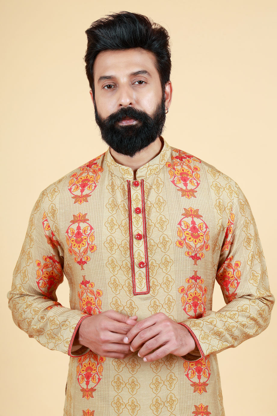VIDYUT BEIGE KURTA+ PANT SET