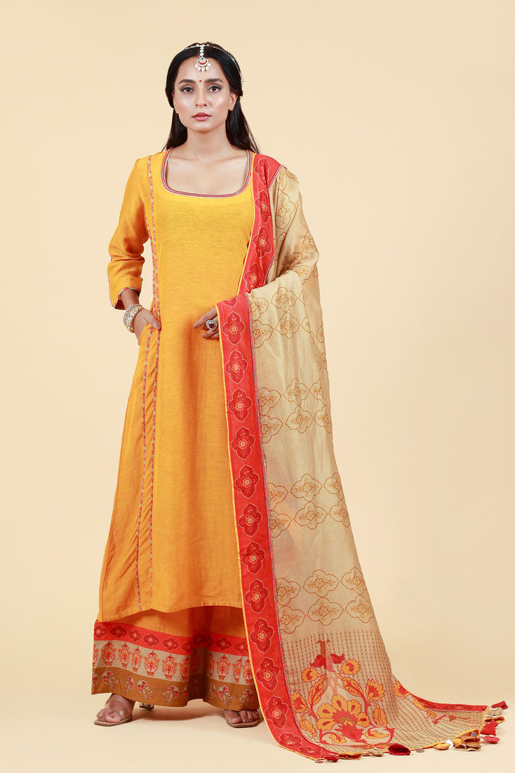 RASALA HALDI KURTA PALAZZO SET ( set of 2 )