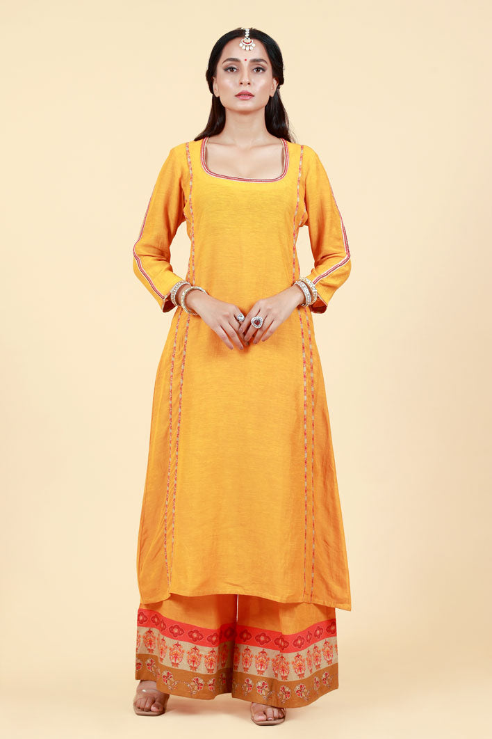 RASALA HALDI KURTA PALAZZO SET ( set of 2 )