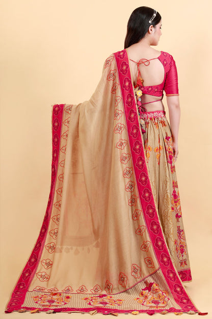 MALIKA BEIGE-GOLD LEHENGA SET (set of 3)