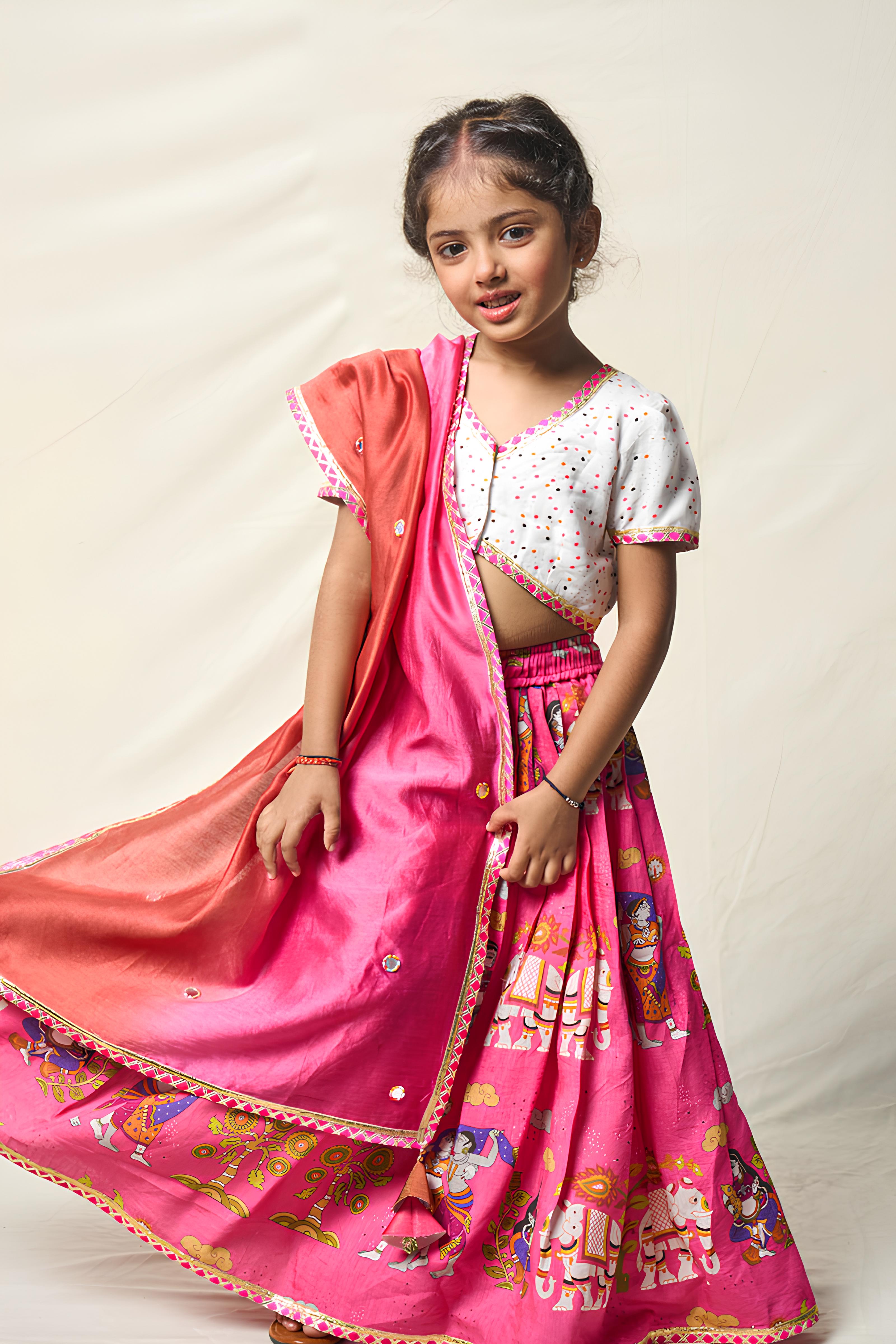 MEGHA NRITYA PINK LEHENGA SET (set of 3)