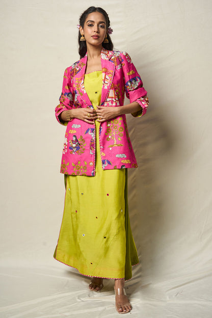 SUKH VANA PINK JACKET + DRESS (SET OF 2)