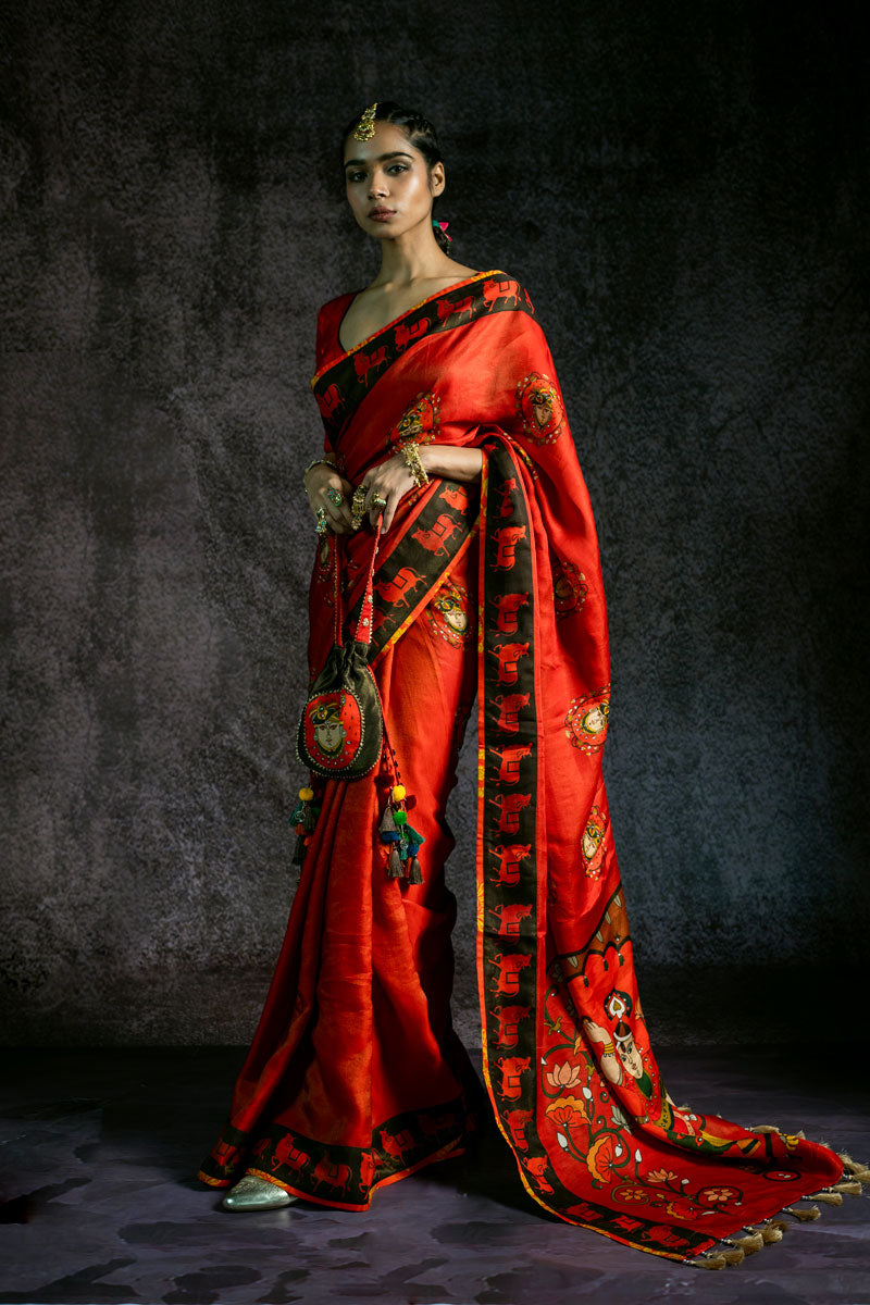 GOVARDHAN METALLIC SUNSET SAREE