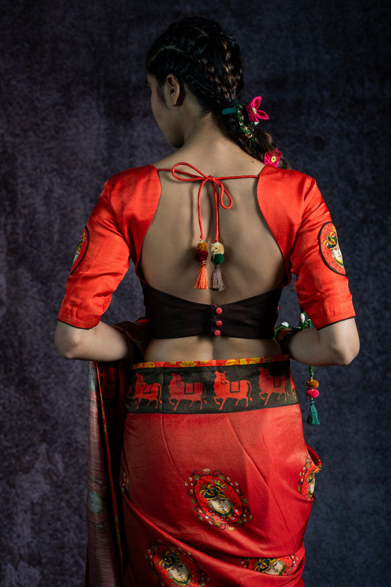 GOVARDHAN METALLIC SUNSET SAREE