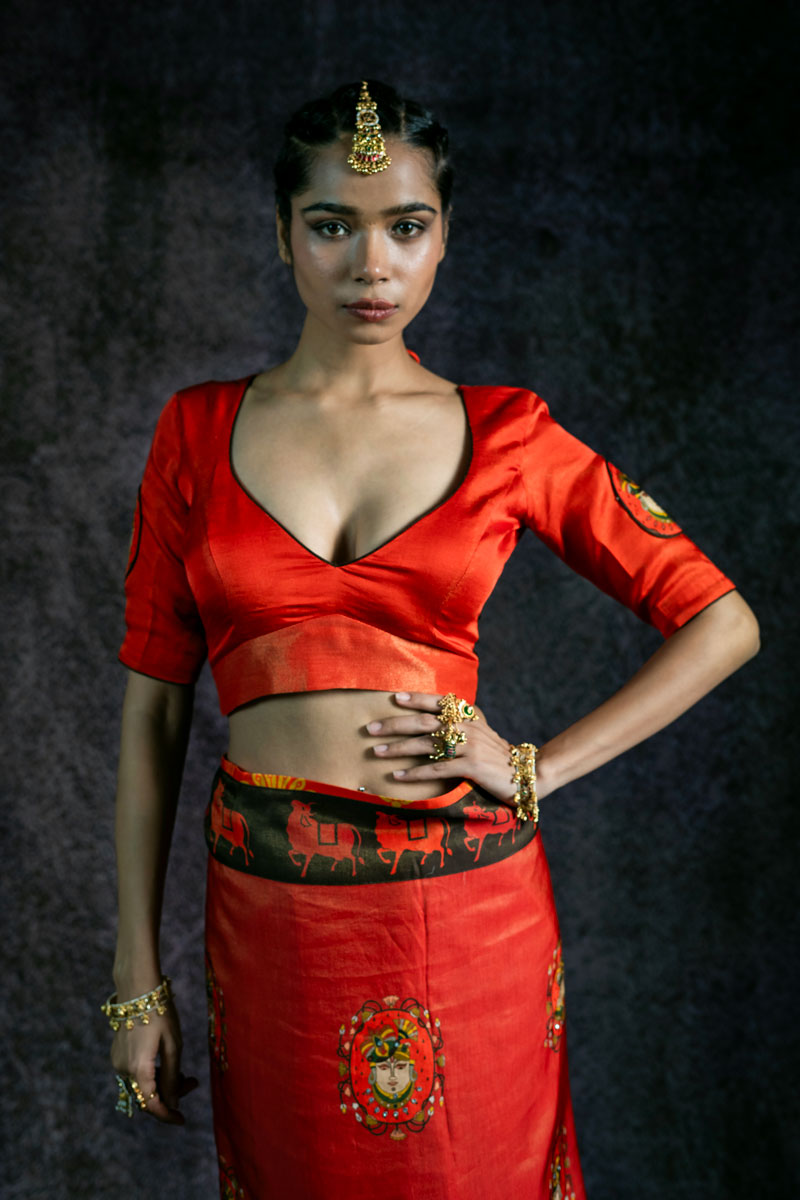 Metallic Sunset Shrinathji blouse