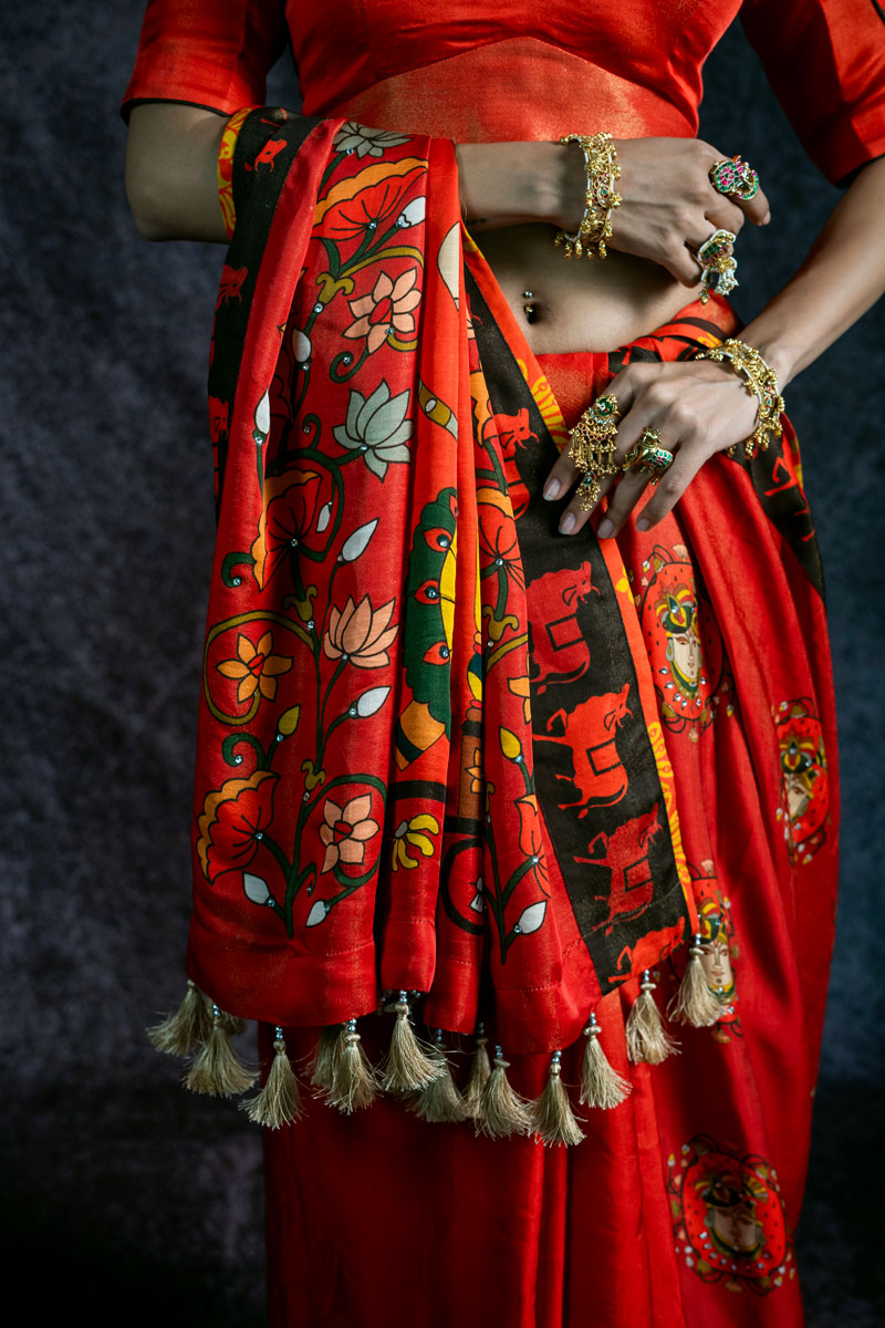 GOVARDHAN METALLIC SUNSET SAREE