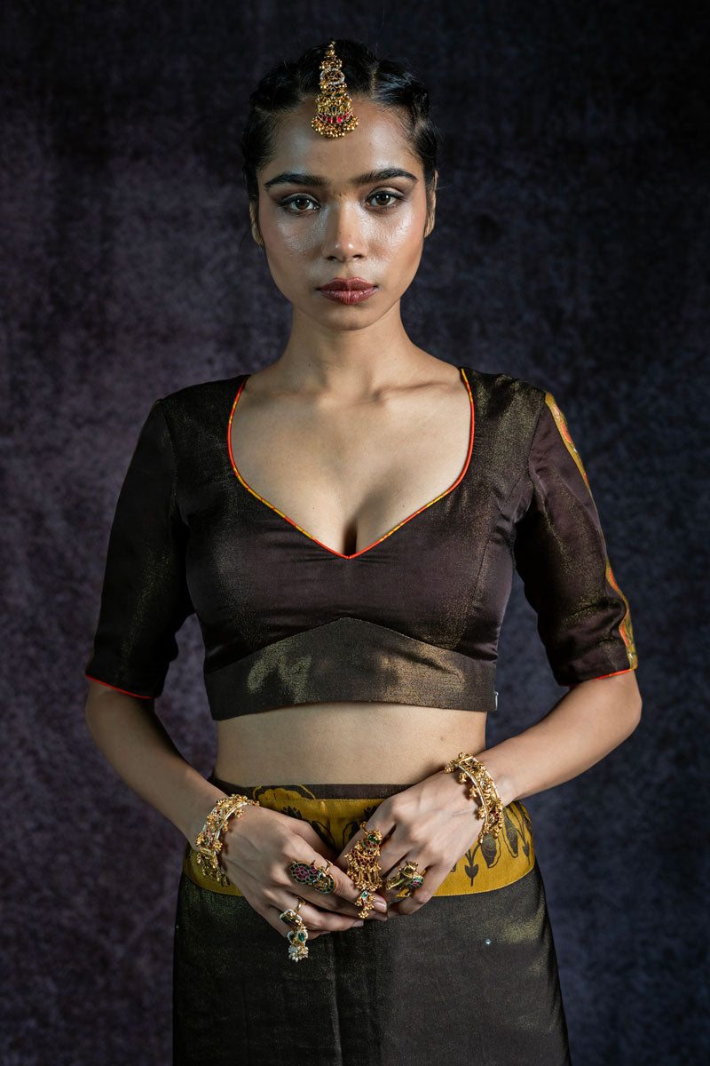 Metallic Maati Shrinathji blouse