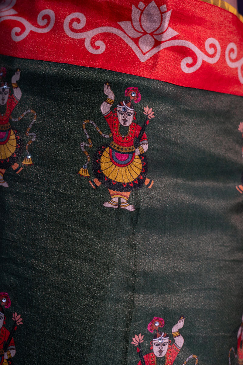 MANAGLMURTI HARĀ METALLIC SAREE