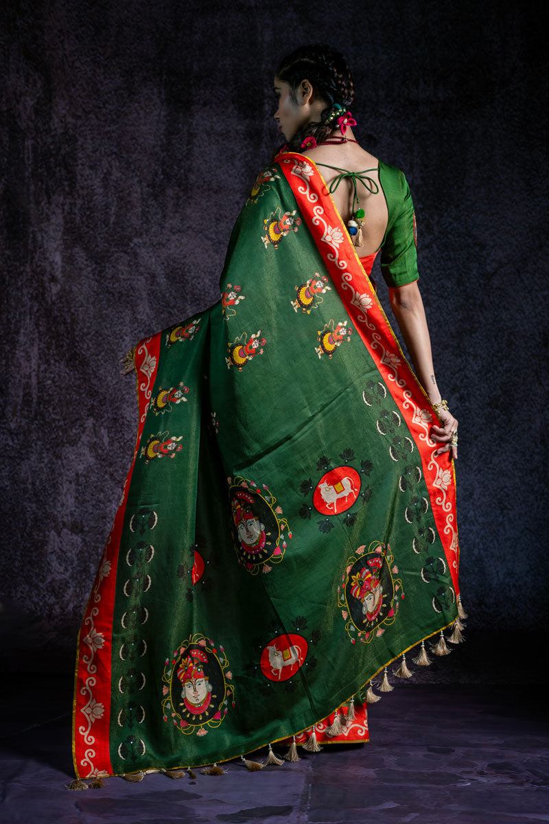 Metallic Harā Shrinathji blouse