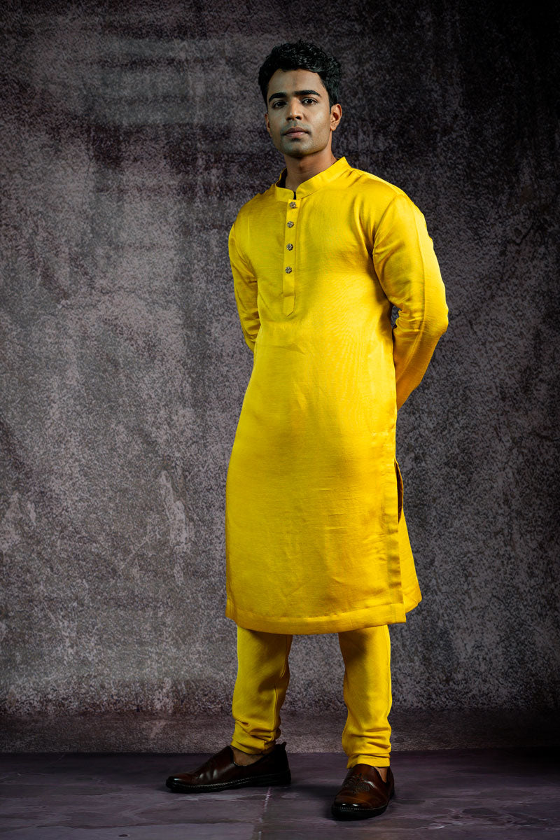 HALDI METALLIC SET OF 2 ( KURTA + CHURIDAR )