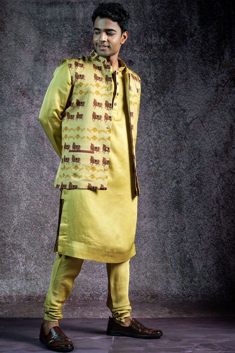 PISTA METALLIC SET OF 2 ( KURTA + CHURIDAR )