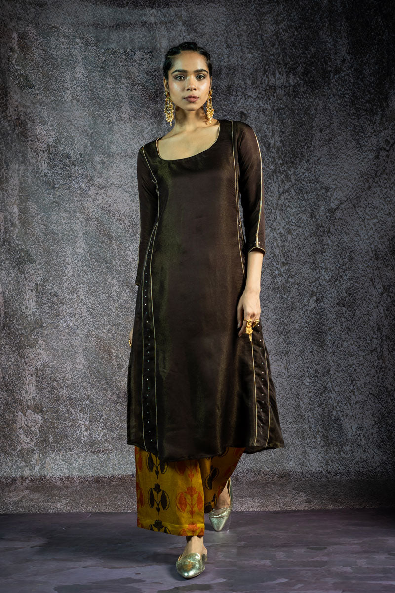 KUNDAN MAATI  METALLIC SET OF 3 - KURTA +PALAZZO + DUPATTA