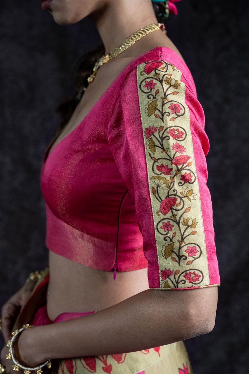 PADMA SAAJ PINK METALLIC SAREE