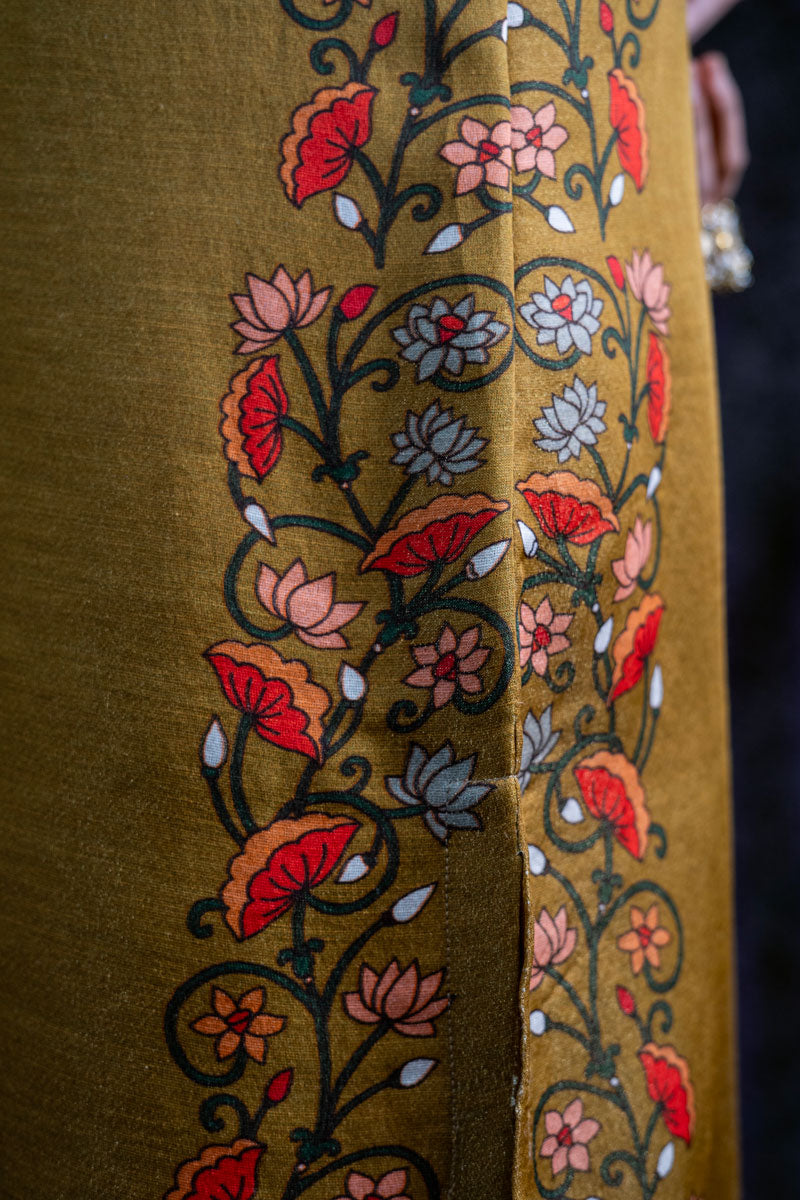 KAMAL LEELA METALLIC OLIVE KURTA + PANT (SET OF 2)