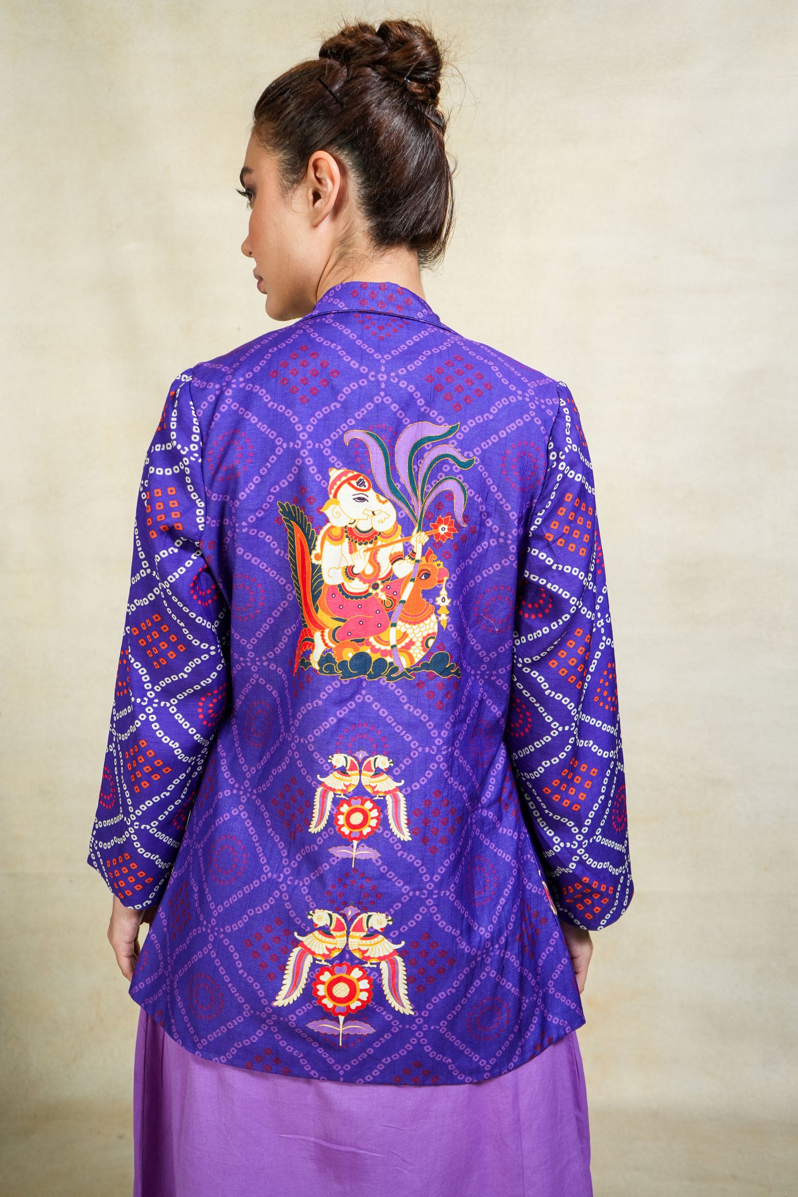 Gananayaka jacket + Kurti -purple set  (Set of 2)