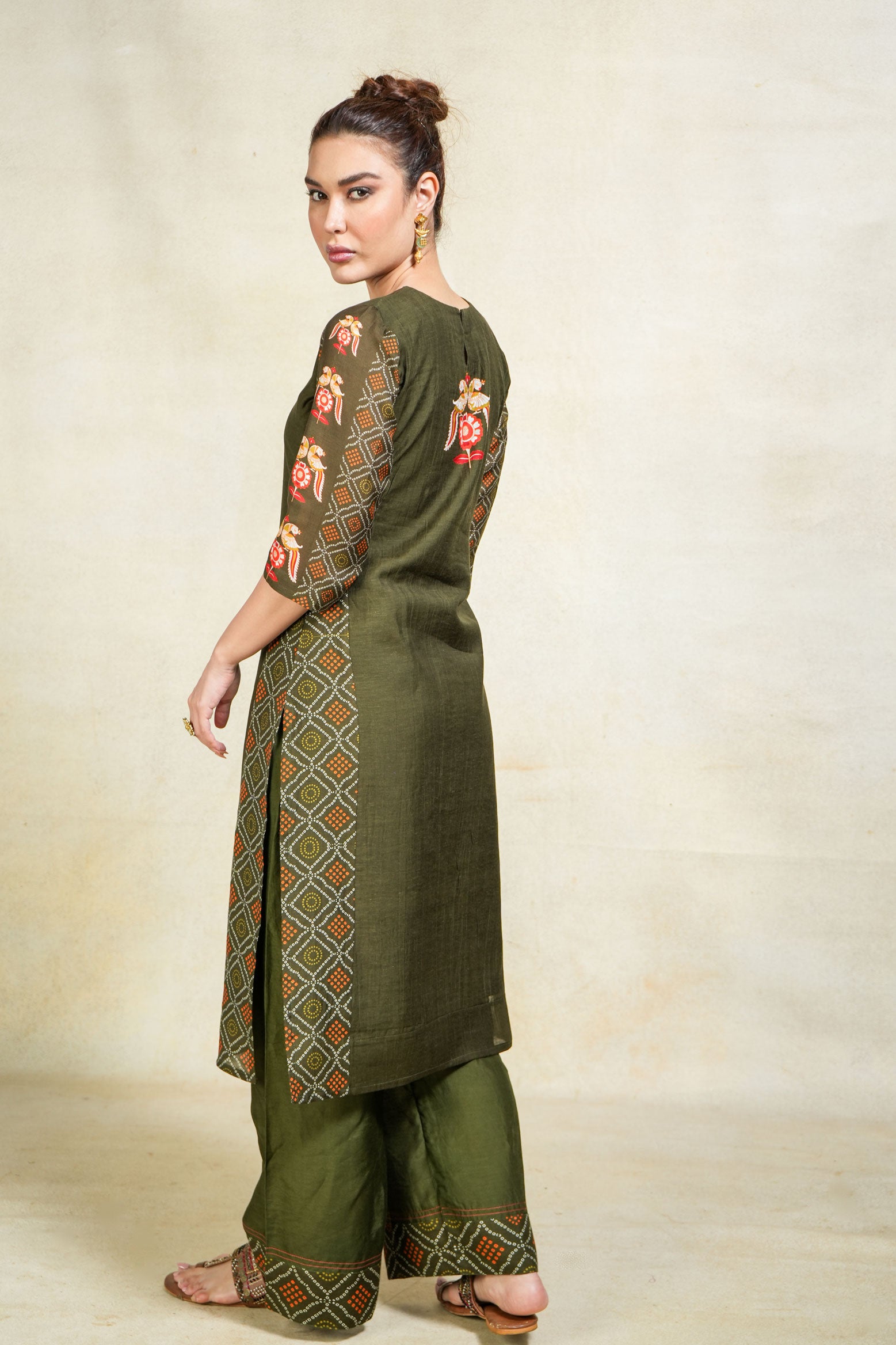 Kapila green set of 2 ( kurta + palazzo )