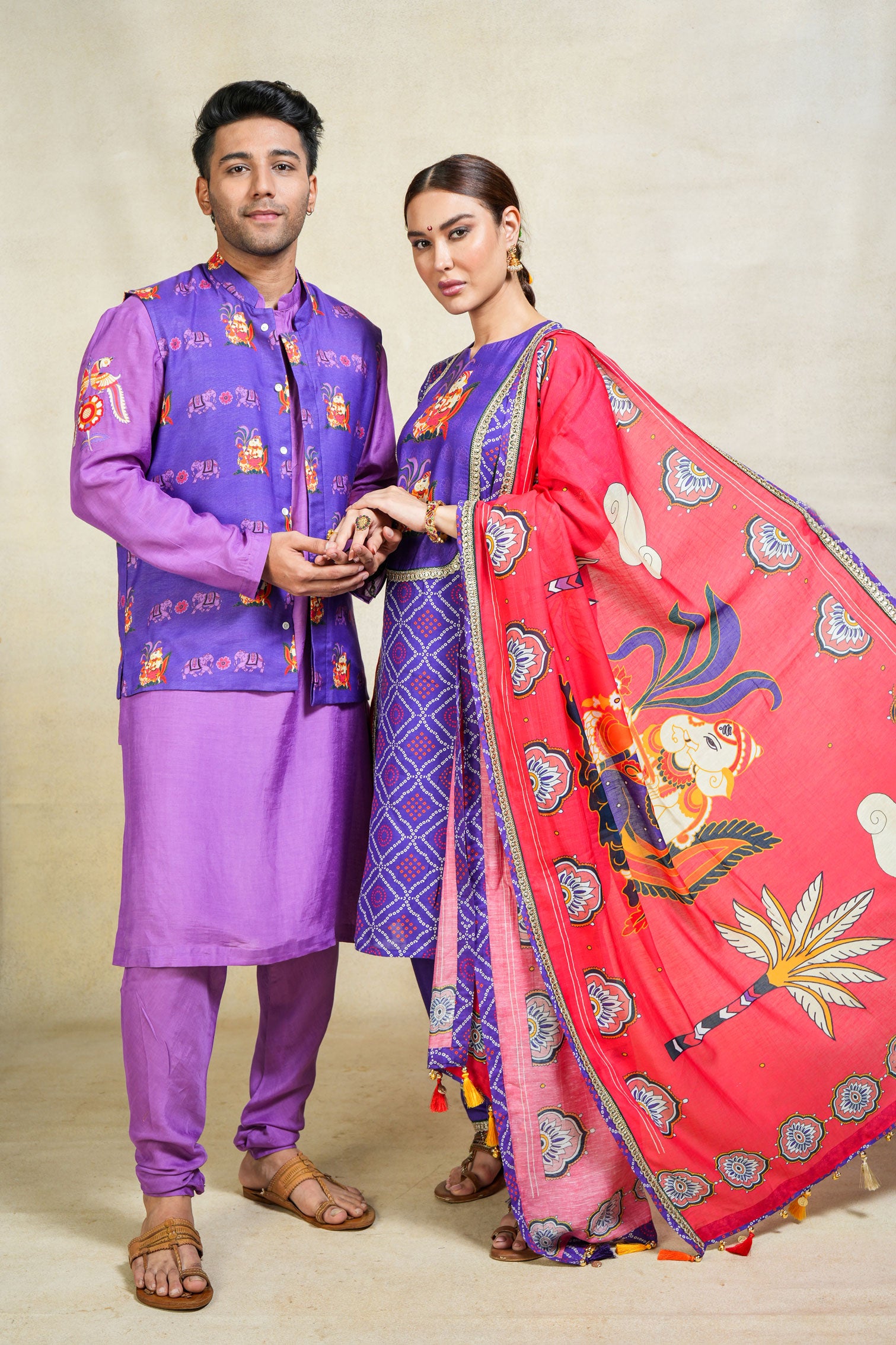 Gajanan pink dupatta