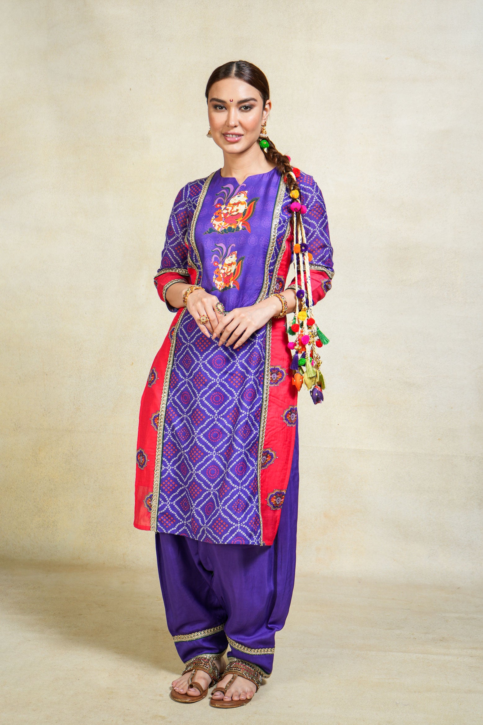 Siddhi purple salwar + kurta (set of 2)