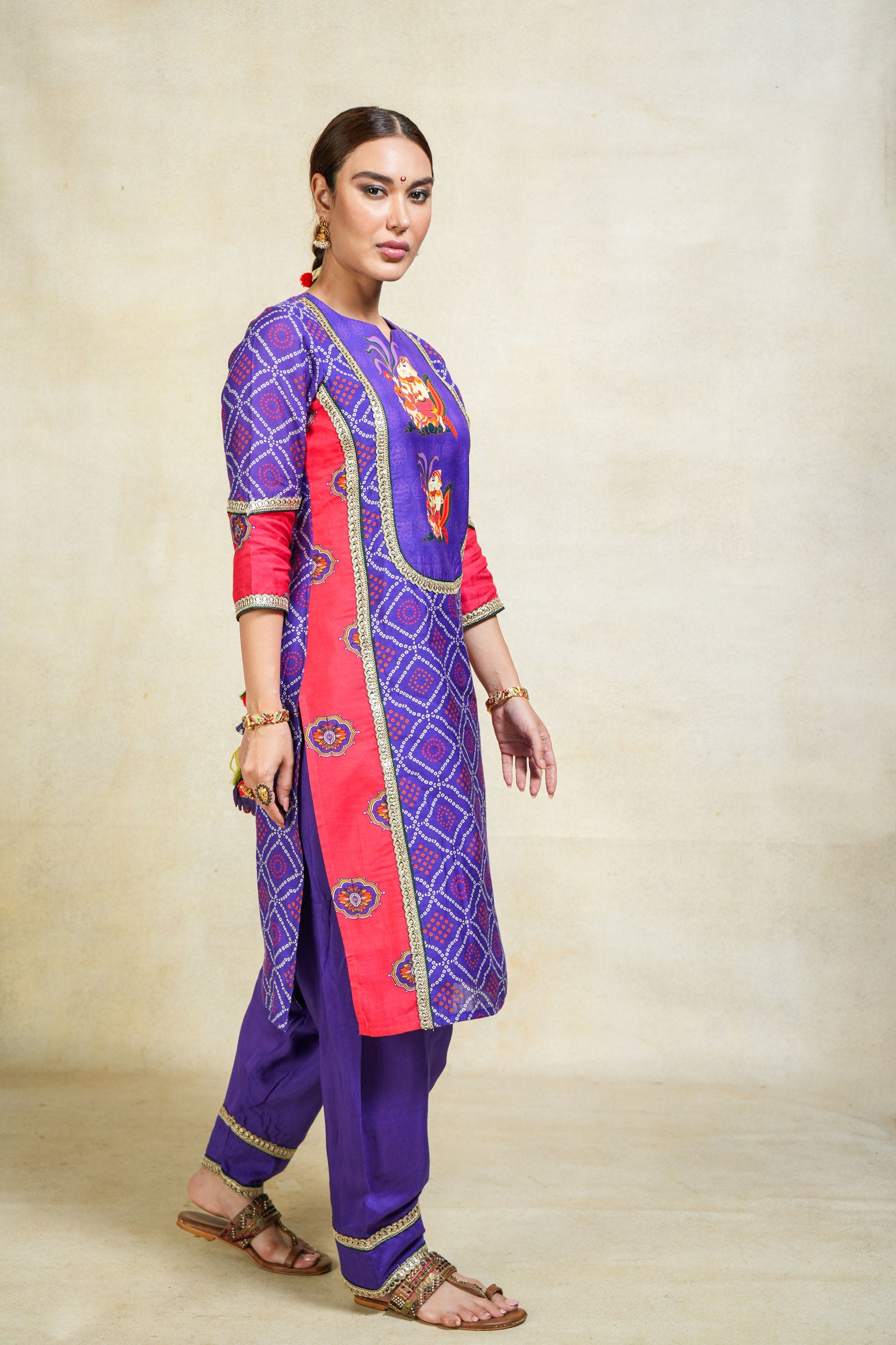 Siddhi purple salwar + kurta (set of 2)