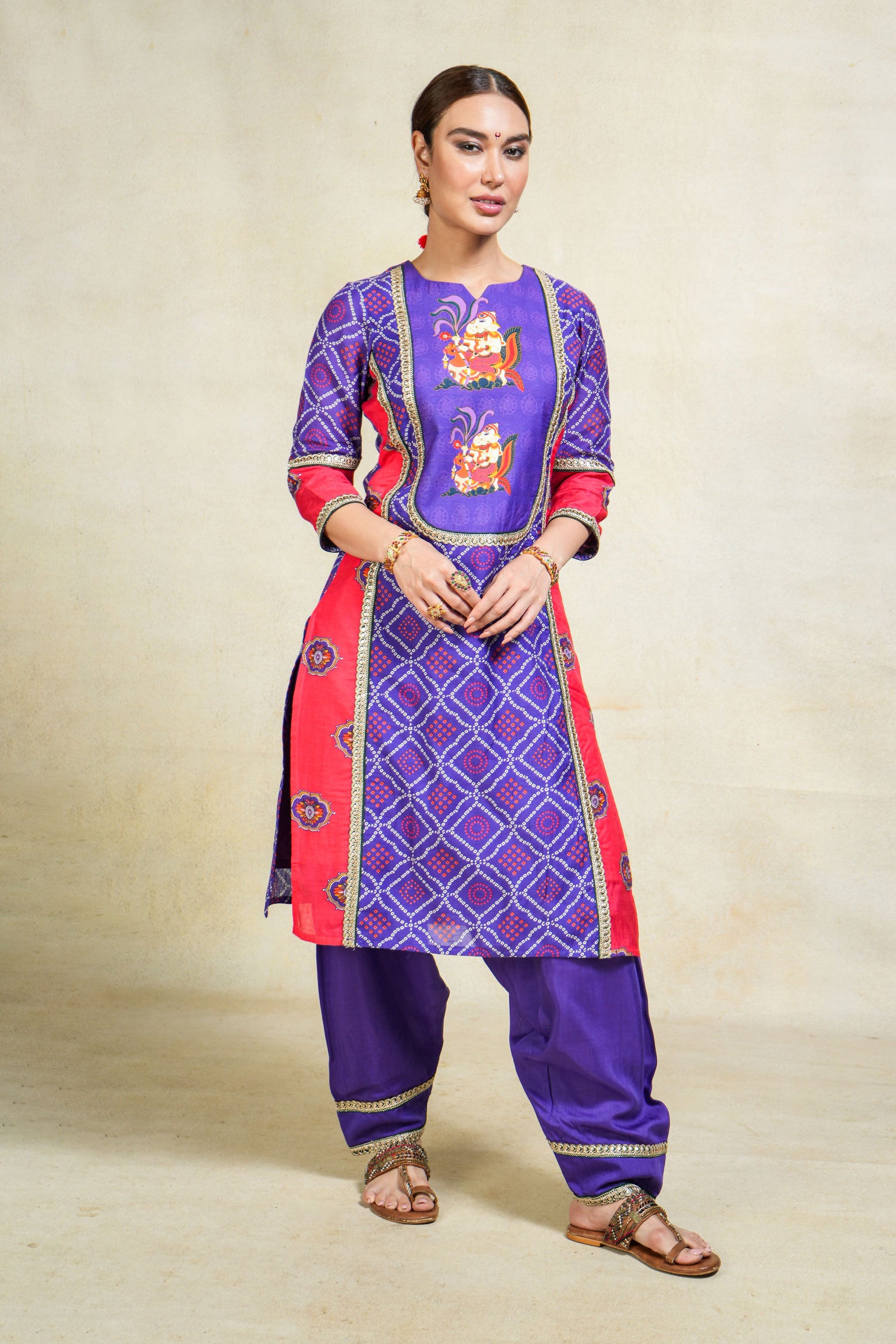 Siddhi purple salwar + kurta (set of 2)