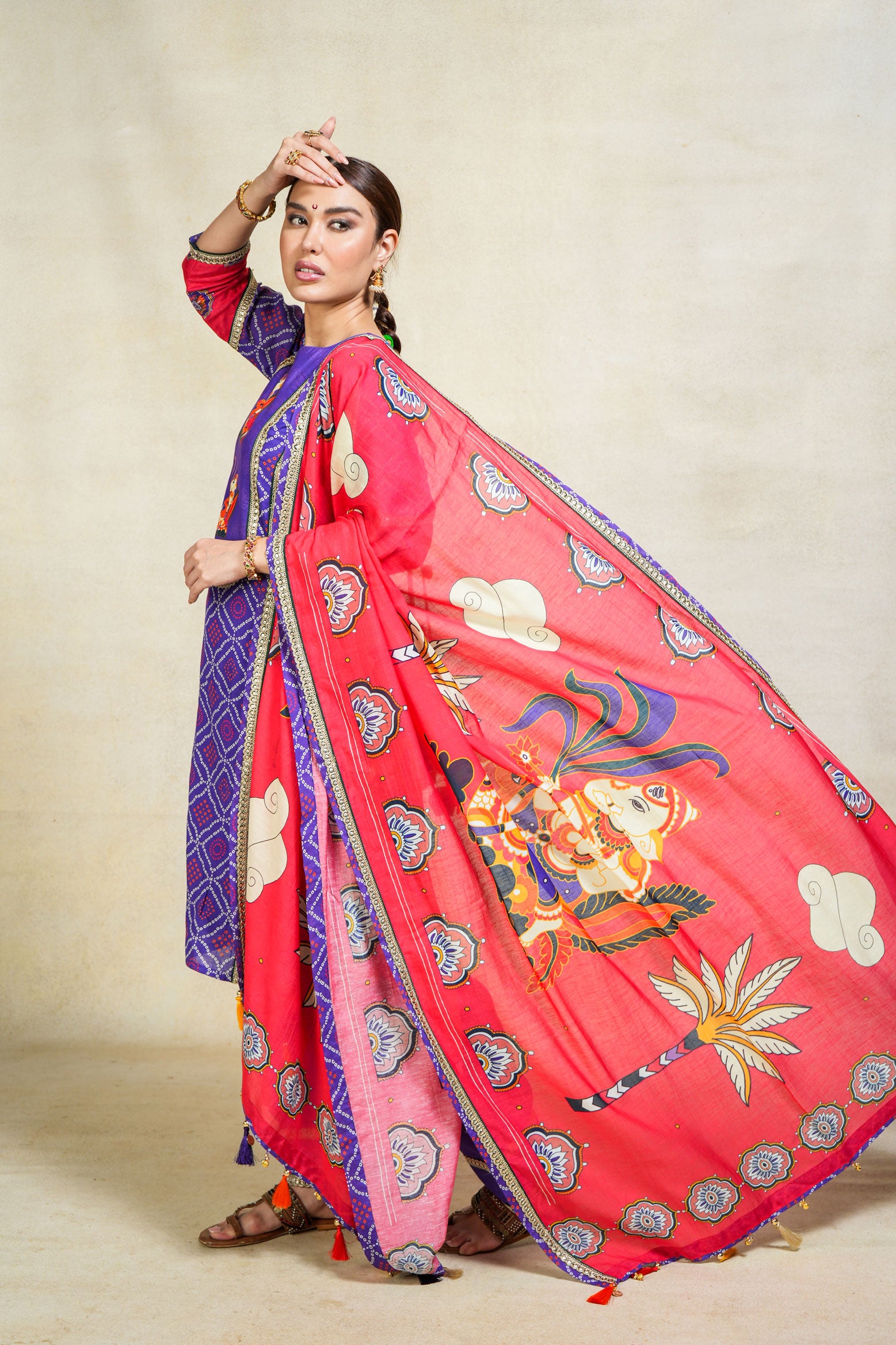 Siddhi purple salwar + kurta (set of 2)