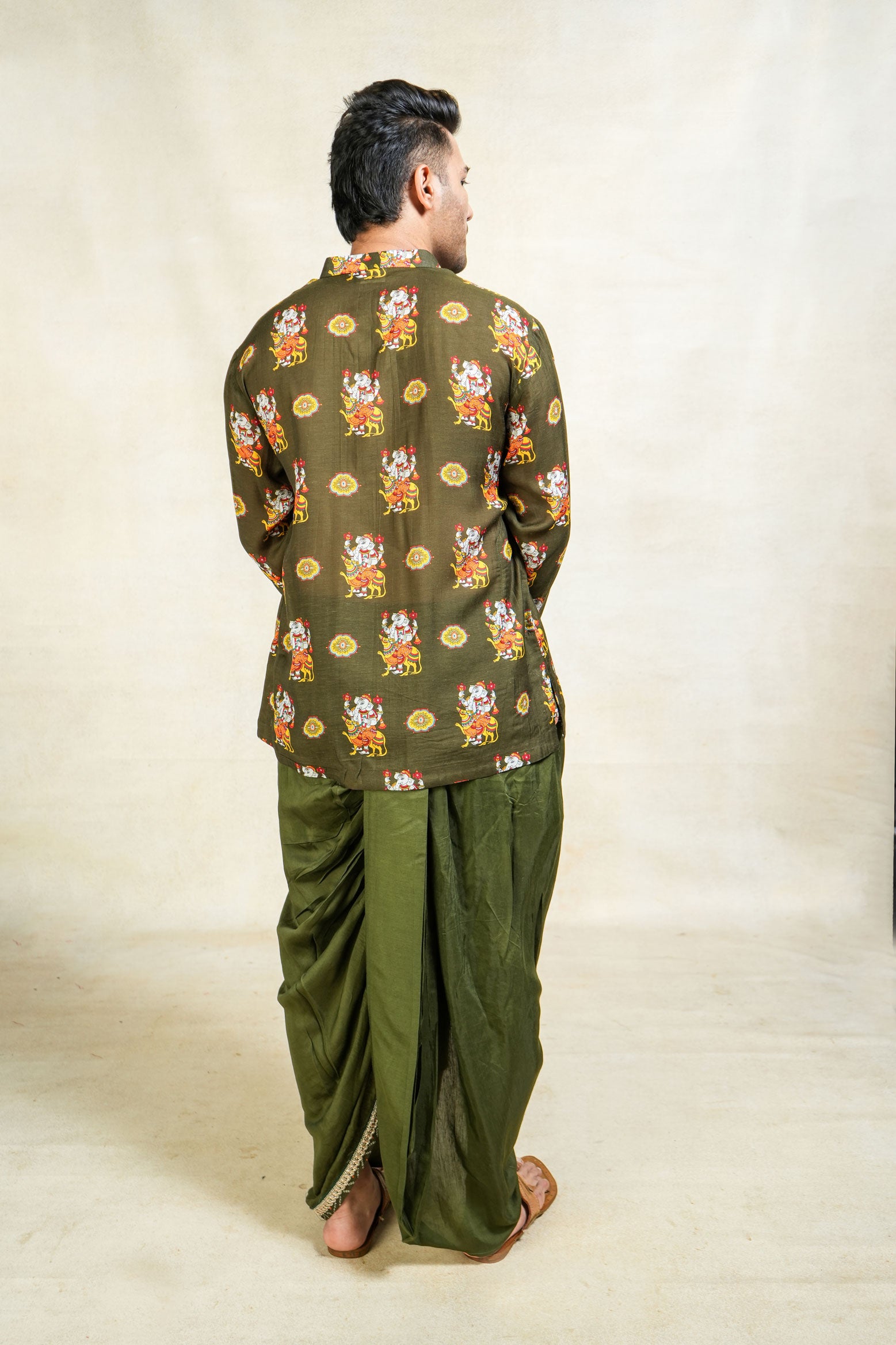 Herambh green stitched dhoit