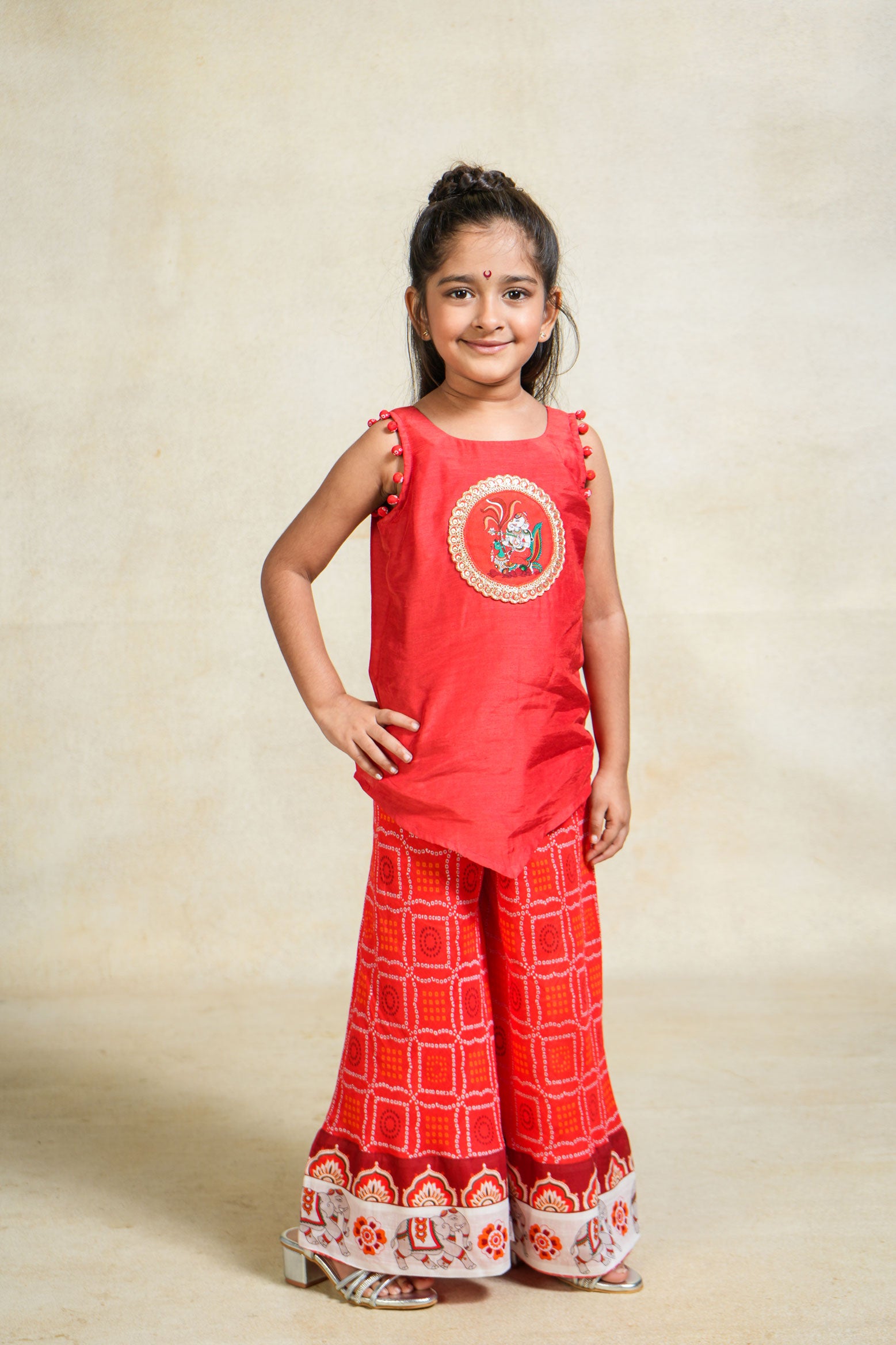 Mushak red sharara + top set (set of 2)
