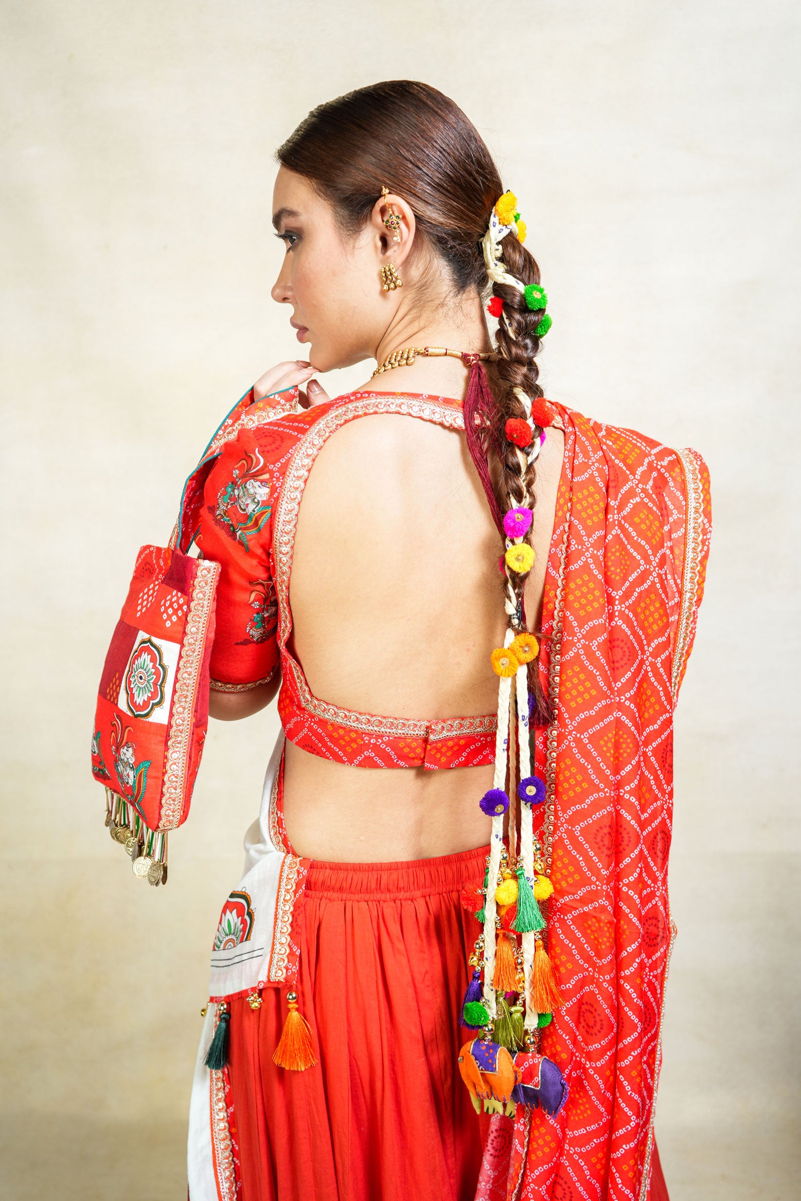 GAJANAN RED PATCHWORK POTLI