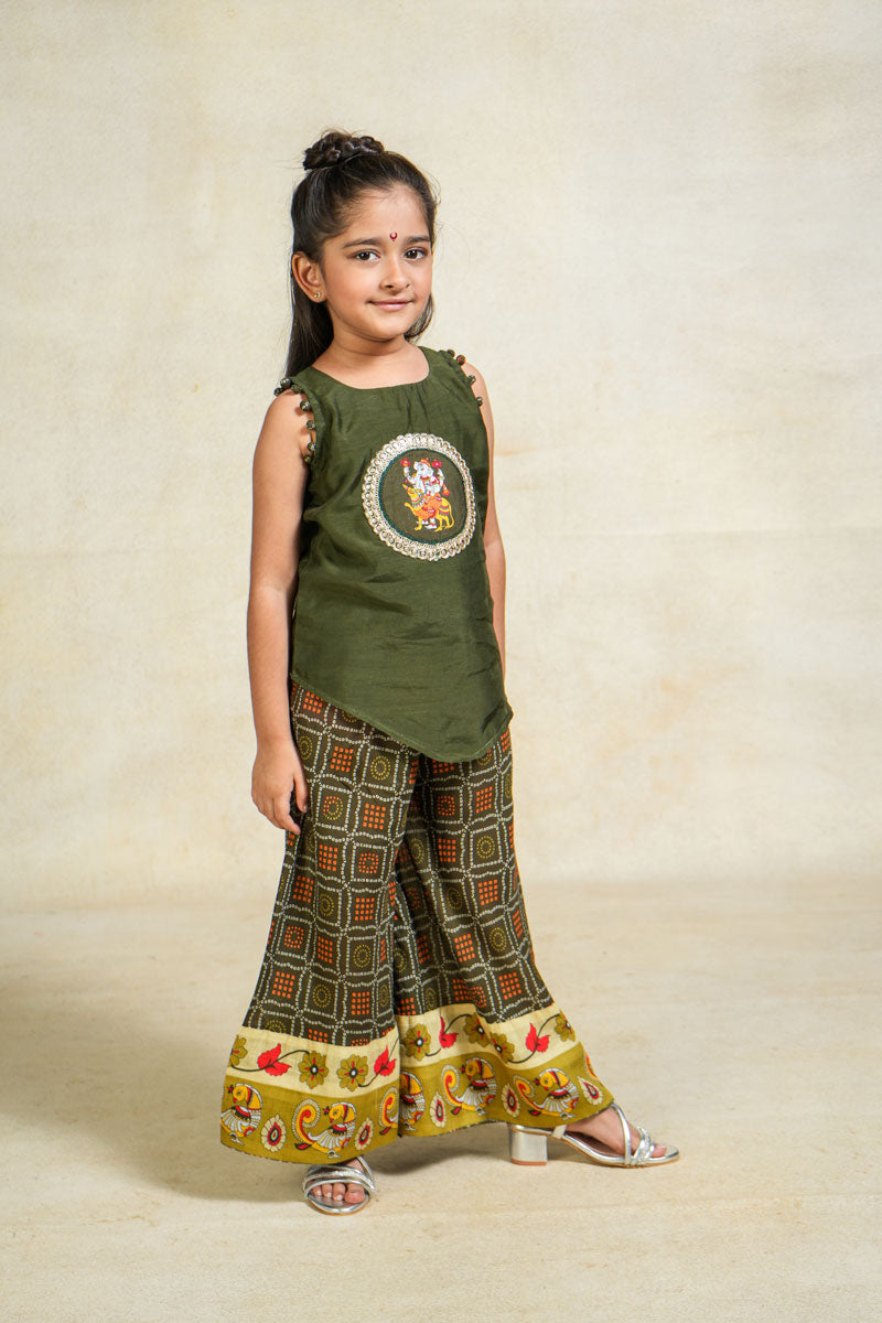 Mushak green sharara + top set ( set of 2 )