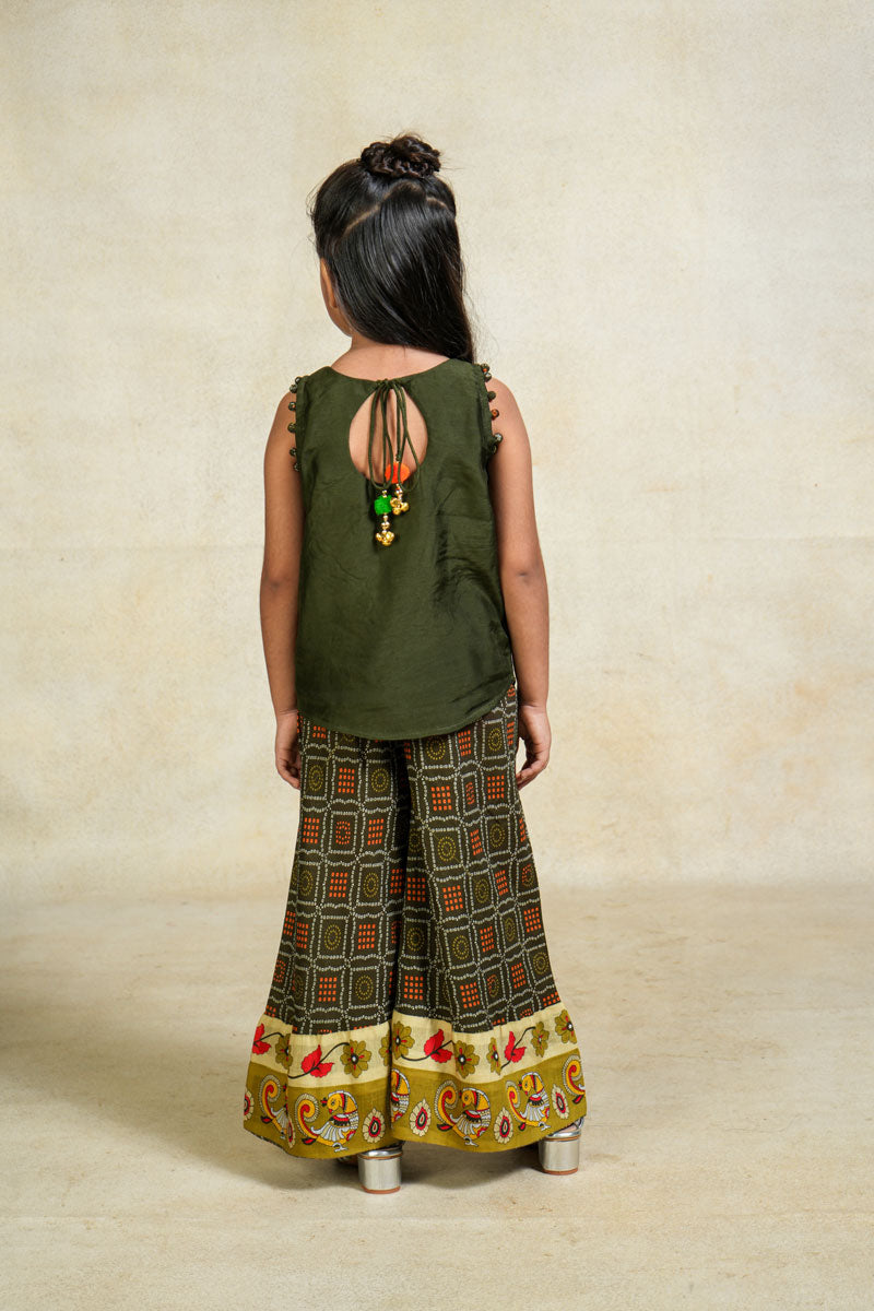 Mushak green sharara + top set ( set of 2 )