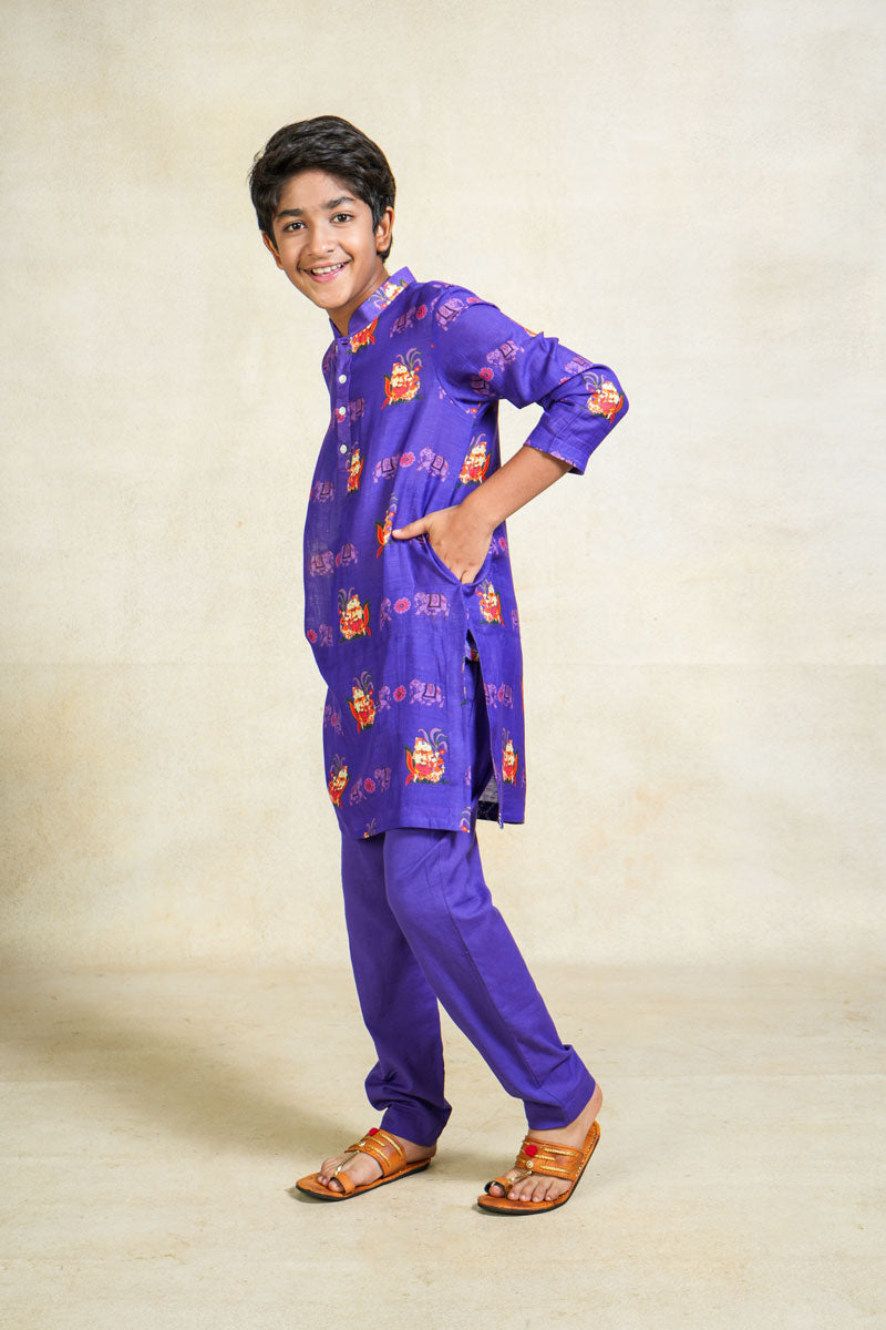 Bappa lavender Kurta pant set ( set of 2 )