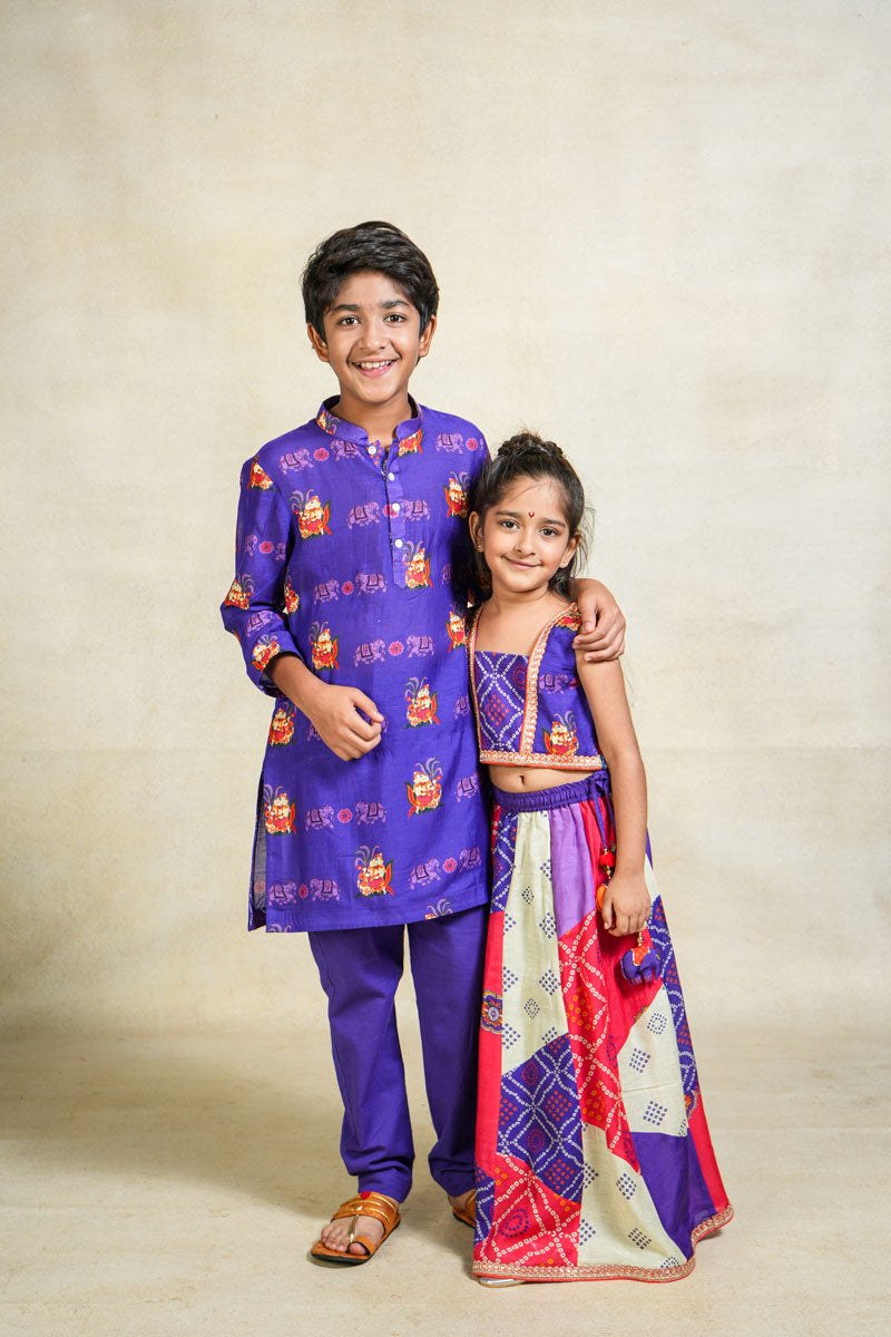 Bappa lavender Kurta pant set ( set of 2 )