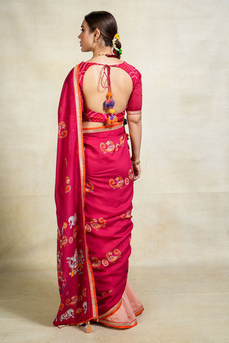 SUMUKH PINK SAREE