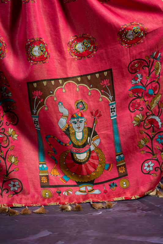 PADMA SAAJ PINK METALLIC DUPATTA