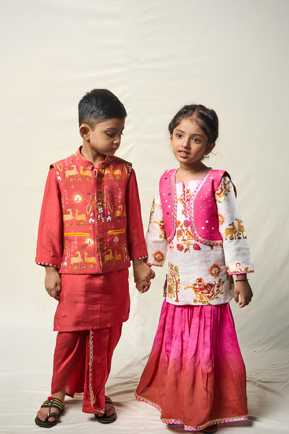 VAN KATHA PINK SHARARA SET (set of 3)