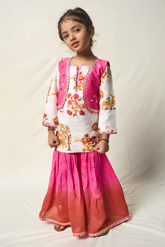VAN KATHA PINK SHARARA SET (set of 3)