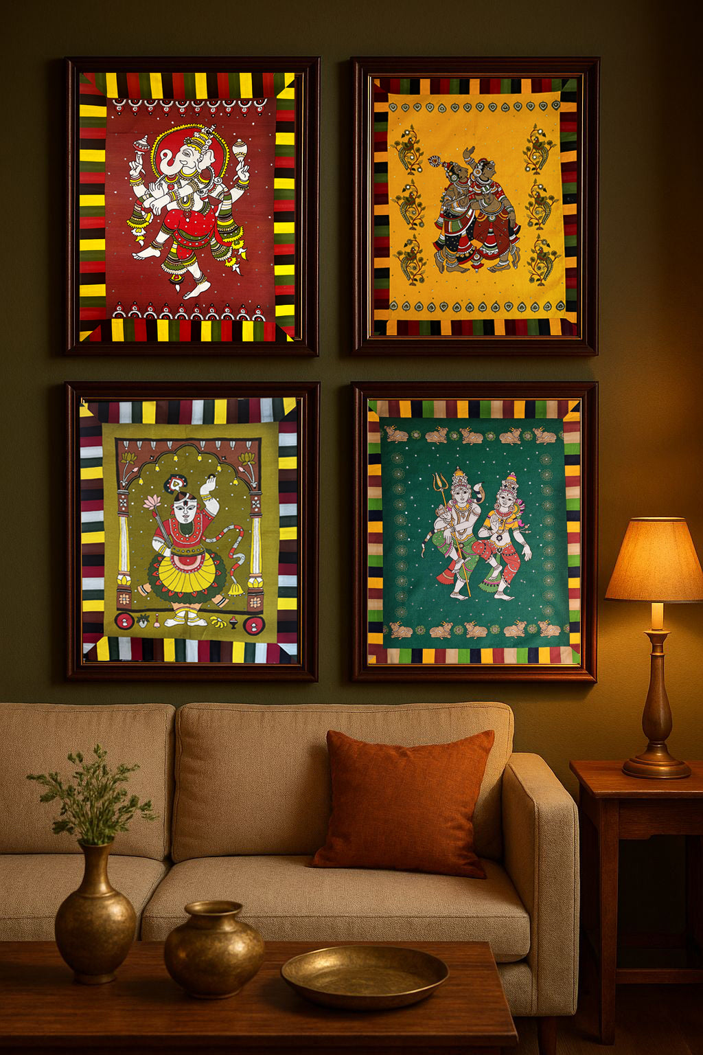 Natya Radha Krishna Fabric wall art