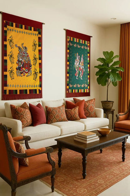 Lasya Shiv-Parvathi Fabric wall art