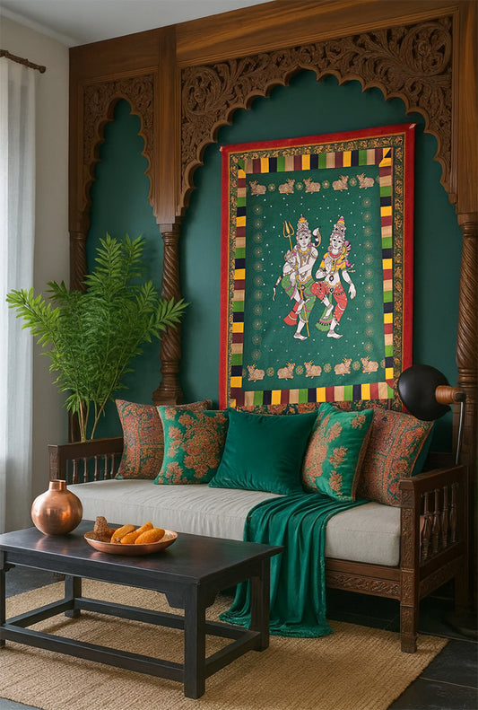 Lasya Shiv-Parvathi Fabric wall art