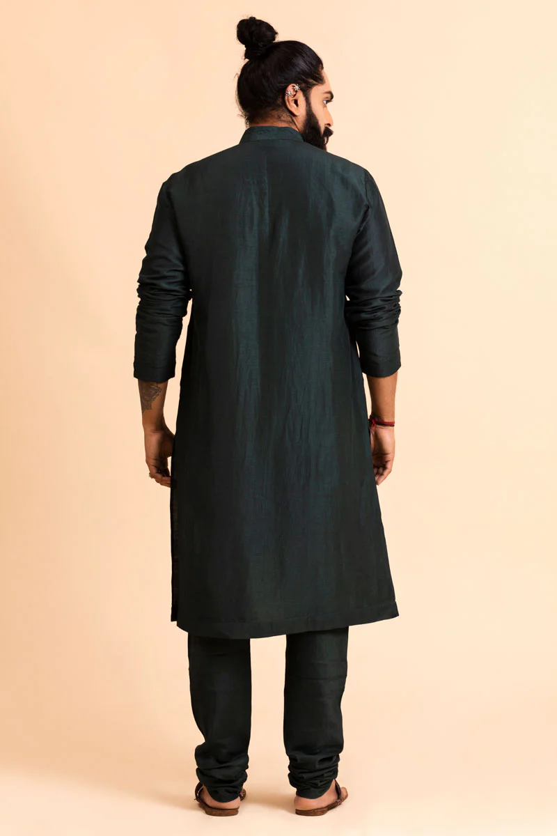 GREEN SET OF 3 ( Kurta +Churidar+Anandvan Jacket ) MAN