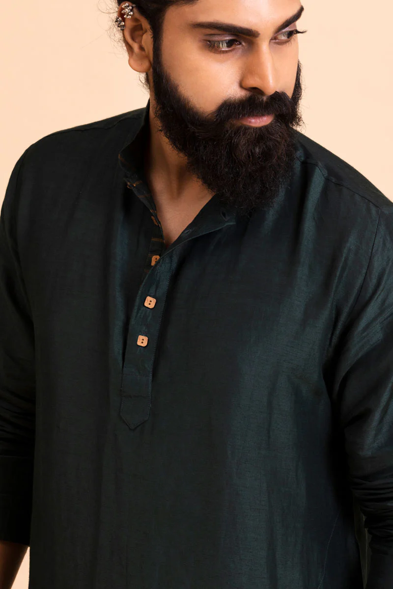GREEN SET OF 3 ( Kurta +Churidar+Anandvan Jacket ) MAN
