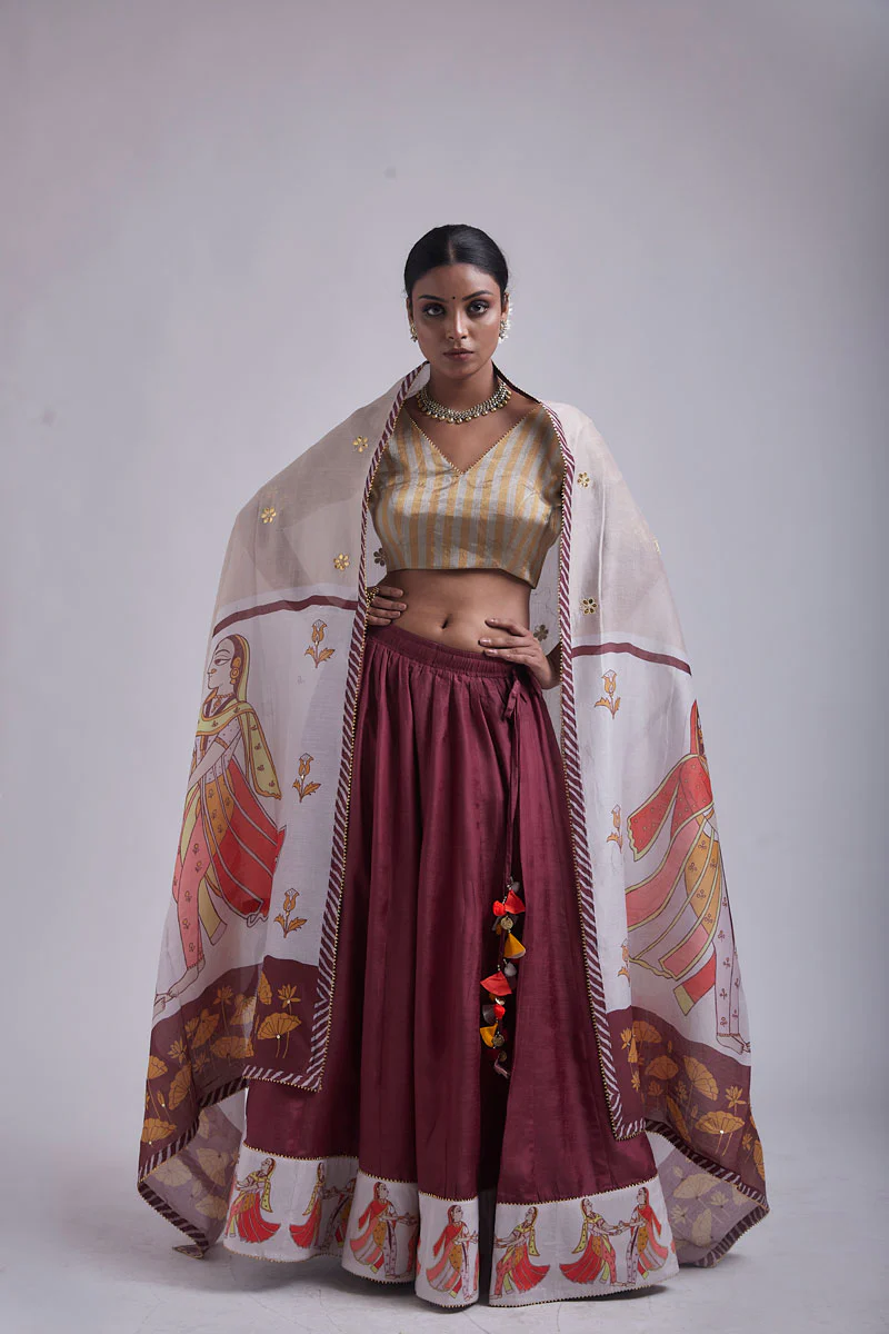 Wine Naach gold blouse