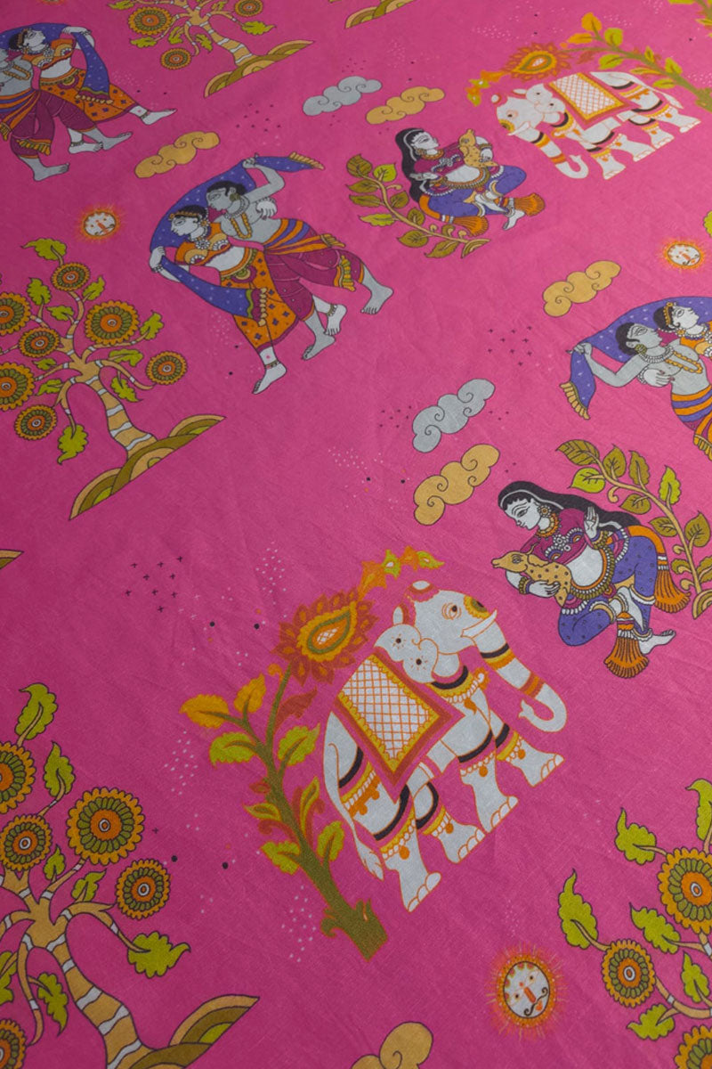 Pink panchvati fabric