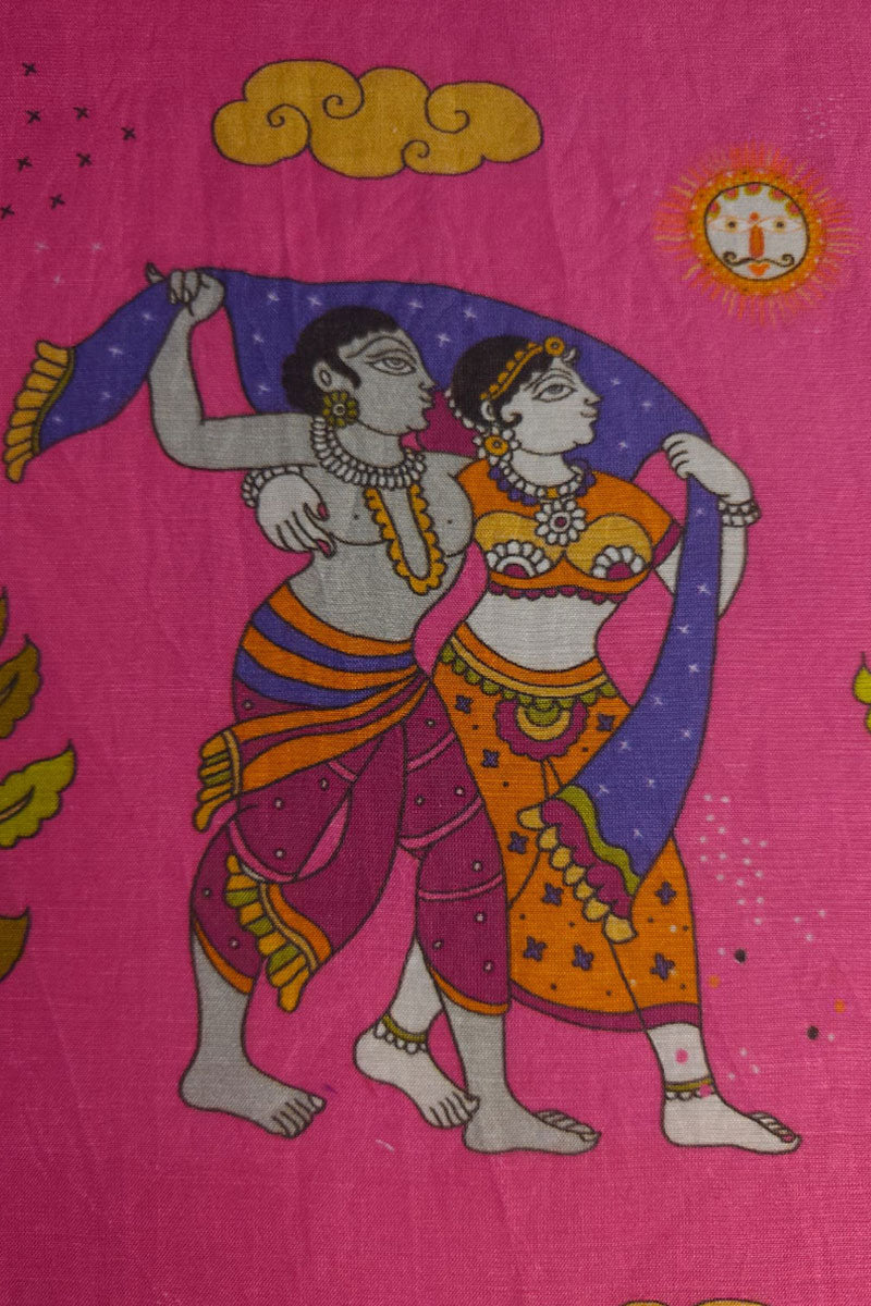 Pink panchvati fabric
