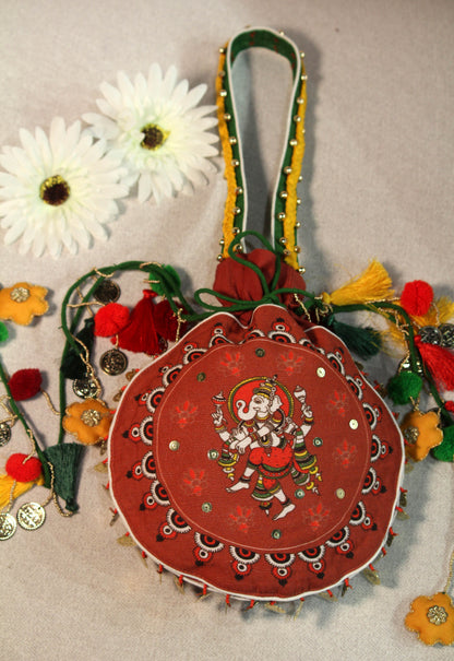Natya Ganesh red potli
