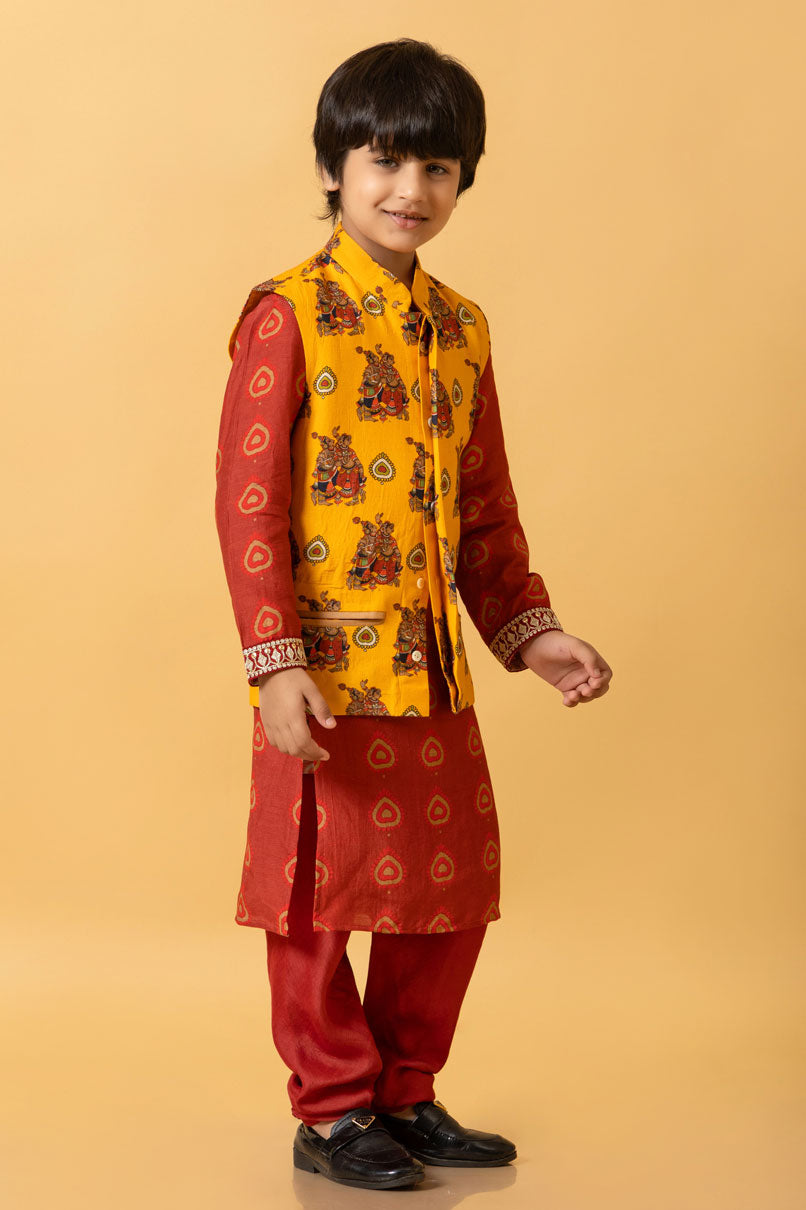 PANKH SET OF 3 ( kurta + churidar + jacket )
