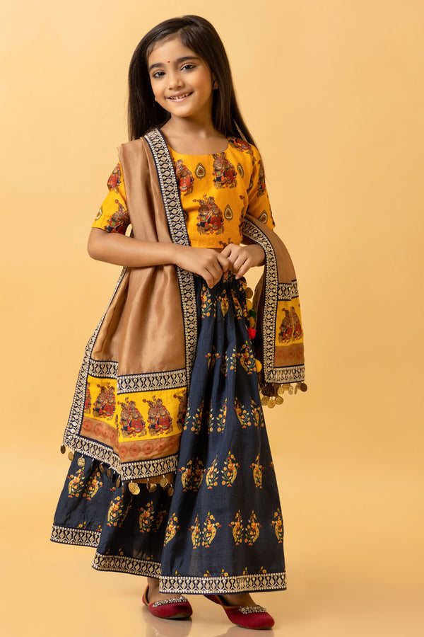 RAS LILA KRISHNA-RADHA LEHENGA SET GIRL ( skirt + dupatta + blouse)